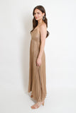 Rose Pleated Maxi Dress