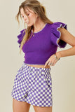 Purple Checkerd Shorts