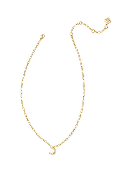 Pearl Gold Letter Pendant Necklace in Freshwater Pearl // J