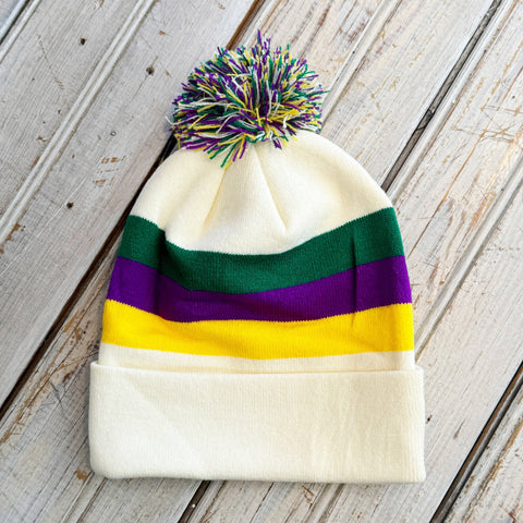 Nolaverse Stripe Mardi Gras Beanie