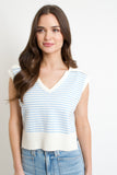 Coastal Stripe Knit Top // blue