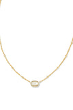 Mini Elisa Gold Satellite Short Pendant Necklace in Ivory Mother-of-Pearl