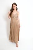 Rose Pleated Maxi Dress