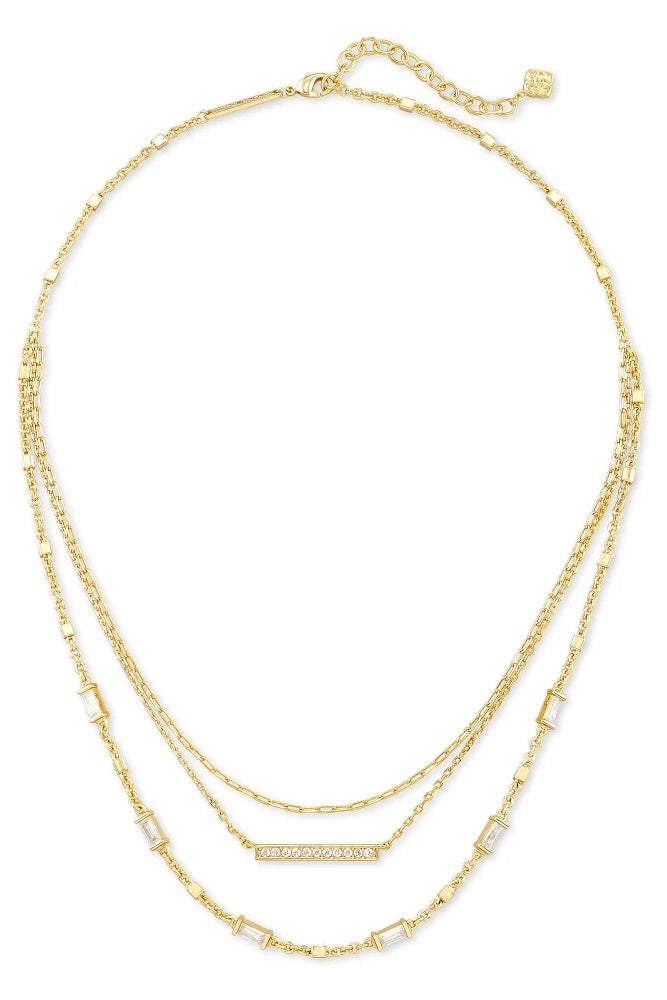 Addison Triple Strand Necklace in Gold