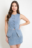 Mia Denim Bow Vest