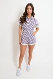 Purple Checkered Romper