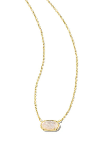 Grayson Gold Pendant Necklace in Iridescent Drusy