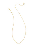 Mini Elisa Gold Satellite Short Pendant Necklace in Ivory Mother-of-Pearl