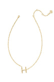 Pearl Gold Letter Pendant Necklace in Freshwater Pearl // H