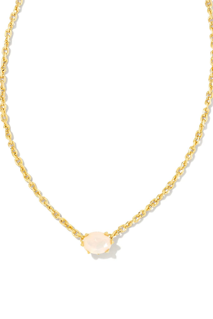 Cailin Gold Pendant Necklace in Champagne Opal Crystal