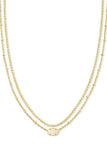 Emilie Gold Multi Strand Necklace in Iridescent Drusy