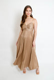 Rose Pleated Maxi Dress