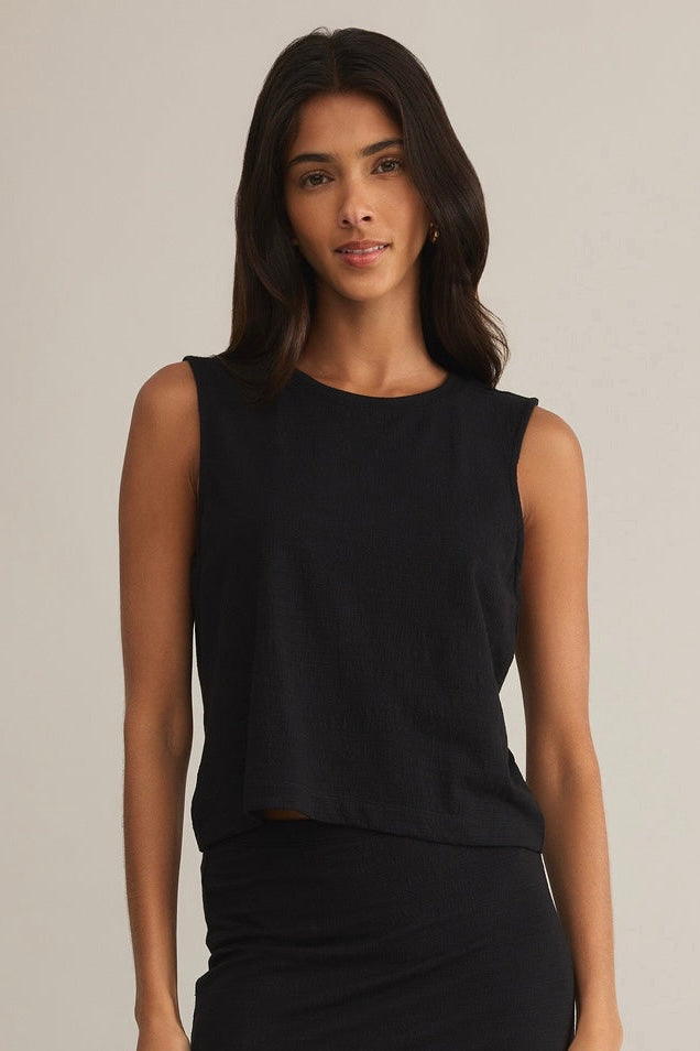 Sloane Textured Top // black