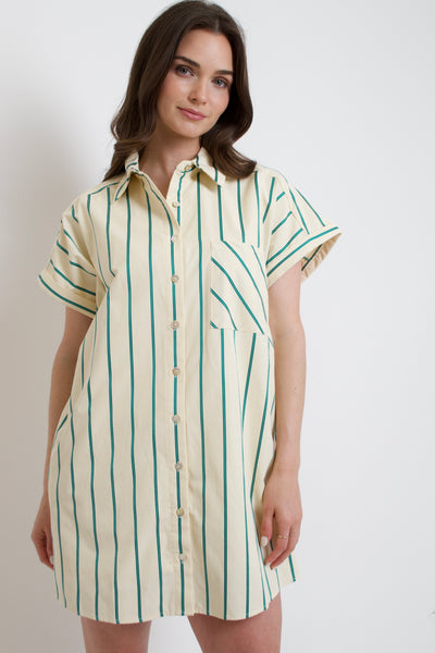 Lana Striped Shirt Dress