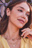 Cailin Gold Crystal Huggie Earrings in White Crystal