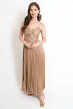 Rose Pleated Maxi Dress