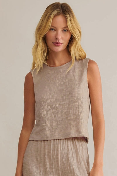 Sloane Textured Top // parchment