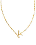 Pearl Gold Letter Pendant Necklace in Freshwater Pearl // K