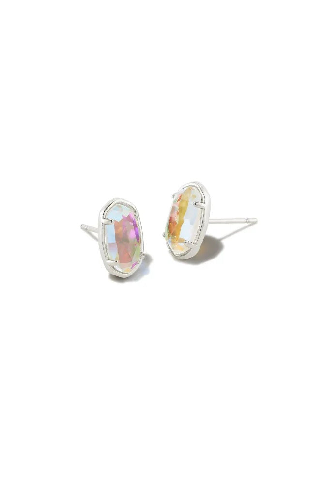 Grayson Silver Stud Earrings in Dichroic Glass