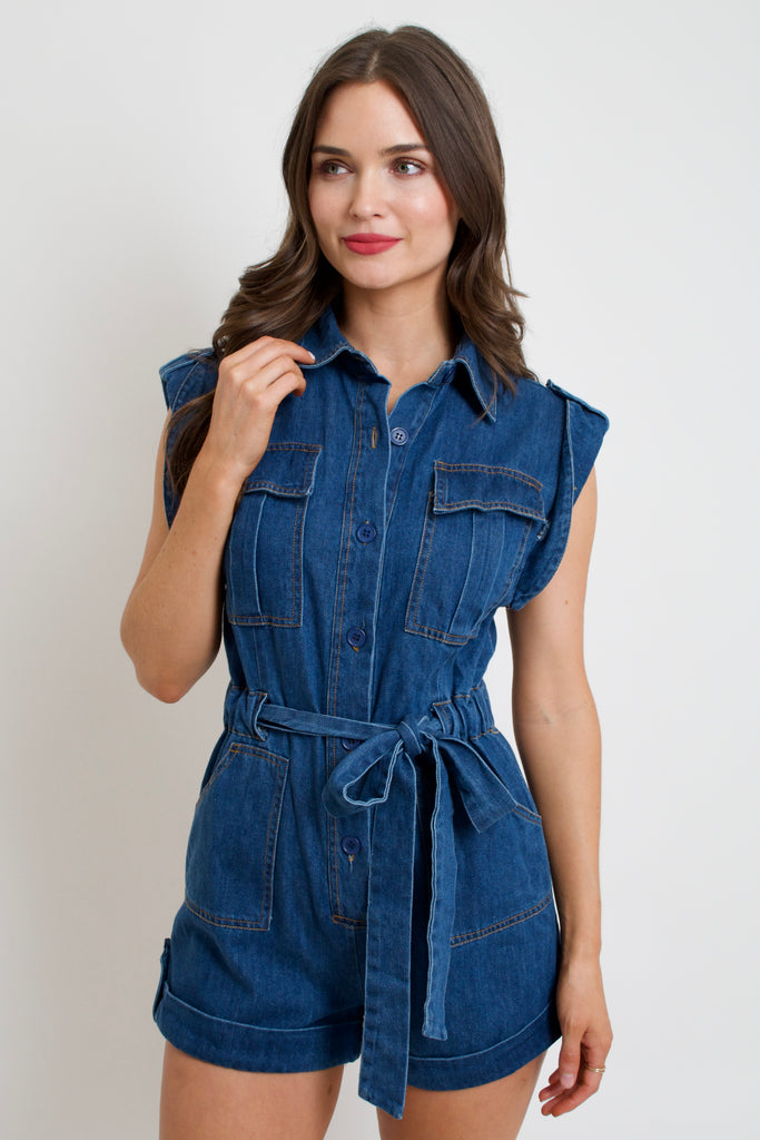 Adele Denim Romper