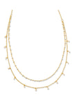 Eve Multi Strand Necklace in Gold White Mix