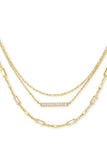 Addison Triple Strand Necklace in Gold