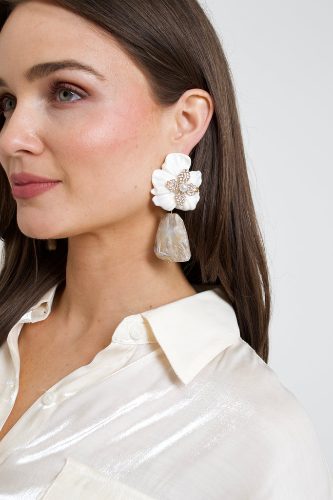 Acrylic Floral Statement Earrings