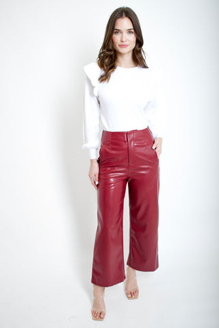 Burgundy Leather Pants