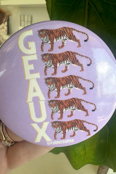 Geaux Lavender // Game Day Button