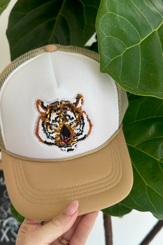 Sequin Tiger Trucker Hat // 2 colors