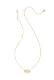 Lindy Rae Elisa Short Pendant Necklace in Gold White Crystal