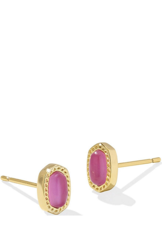 Mini Ellie Gold Stud Earrings in Azalea Illusion