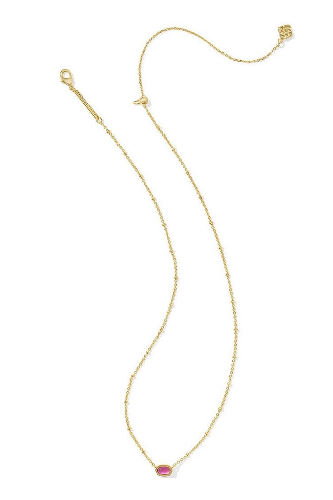 Mini Elisa Gold Satellite Short Pendant Necklace in Azalea Illusion