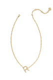 Pearl Gold Letter Pendant Necklace in Freshwater Pearl // R