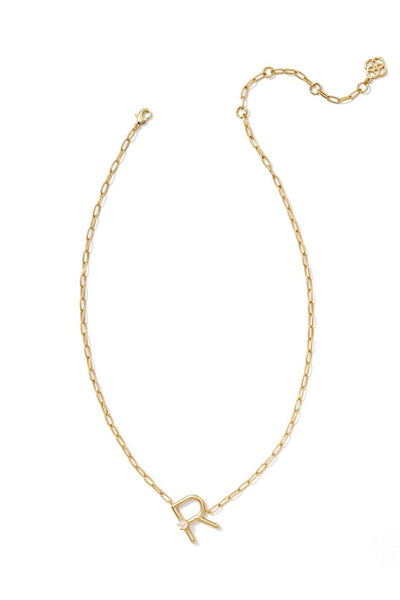 Pearl Gold Letter Pendant Necklace in Freshwater Pearl // R