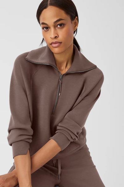 SPANX® AirEssentials Half Zip Sweater // smoke