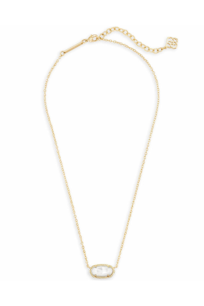 Elisa Gold Pendant Necklace in Mother-of-Pearl