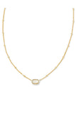 Mini Elisa Gold Satellite Short Pendant Necklace in Ivory Mother-of-Pearl