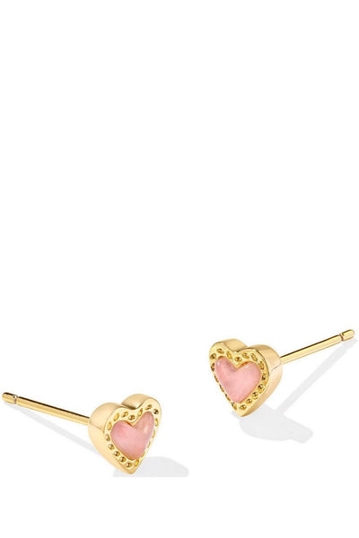 Mini Ari Heart Gold Stud Earrings // 2 colors