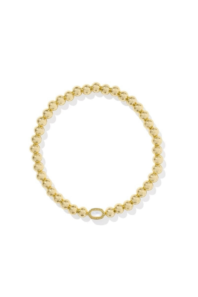 Mini Eliana Stretch Bracelet in Gold Mother of Pearl