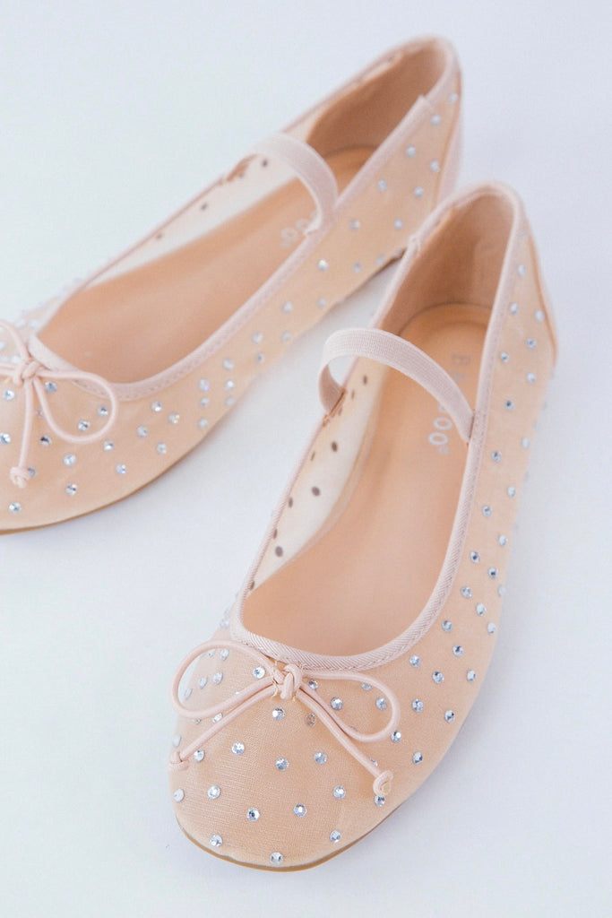 Lenny Rhinestone Mesh Flats