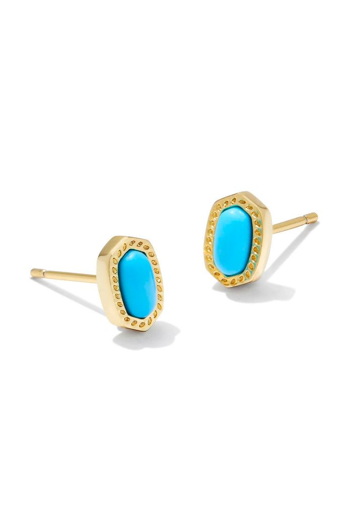 Mini Ellie Gold Stud Earrings in Turquoise