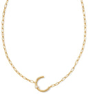 Pearl Gold Letter Pendant Necklace in Freshwater Pearl // C