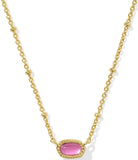 Mini Elisa Gold Satellite Short Pendant Necklace in Azalea Illusion