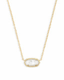 Elisa Gold Pendant Necklace in Mother-of-Pearl