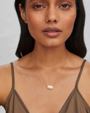 Elisa Gold Pendant Necklace in Mother-of-Pearl