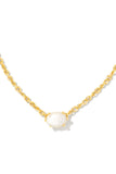 Cailin Gold Pendant Necklace in Ivory Mother-of-Pearl