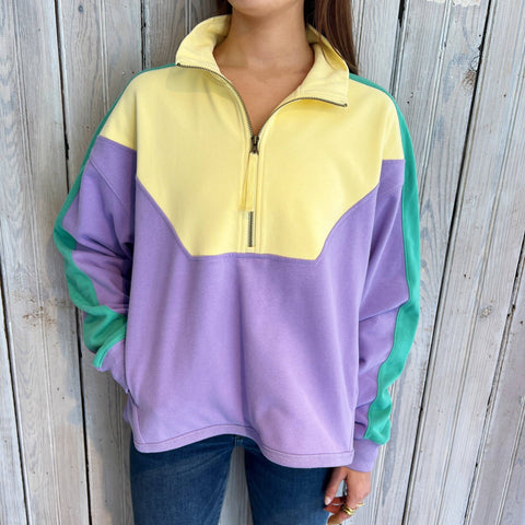 Pastel Mardi Gras 1/4 Zip Fleece